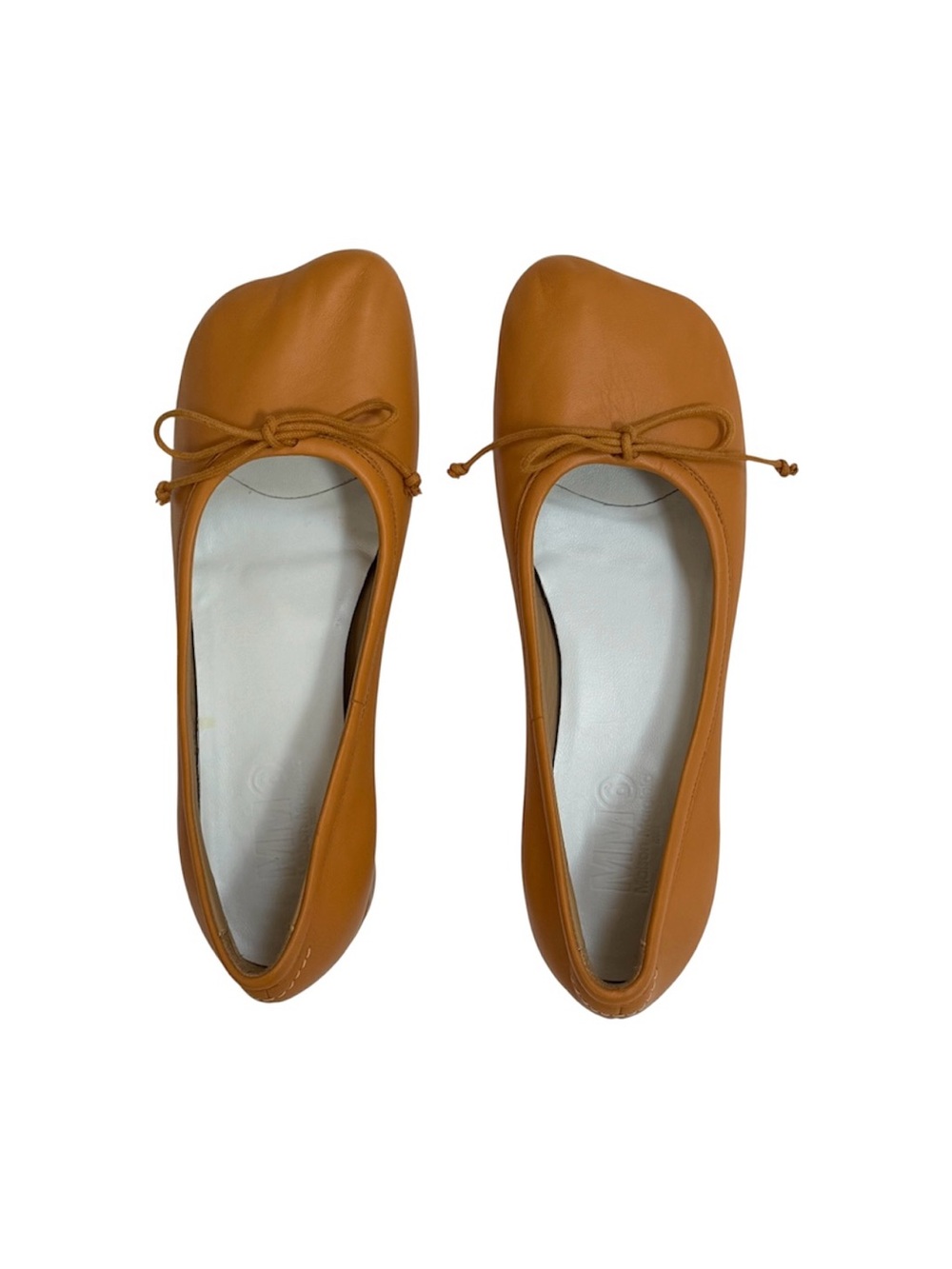 MM6 Maison Martin Margiela Anatomic Leather Yellow Orange Ballerina Pumps 38.5 - Picture 1 of 6